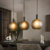 Hanglamp Vashon Gezandstraald glas, 3-lamps