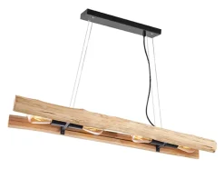 Hanglamp Woody Hout, 4-lamps