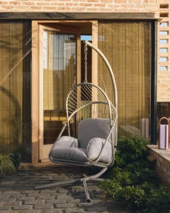 Hangstoel Livadi Staal en touw, kleur Taupe