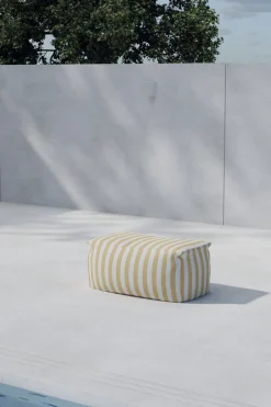 Hocker Carlson kleur Geel Gestreept