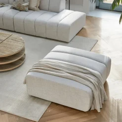 Hocker Dazzle Rich Tweed, kleur Antiek Wit