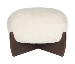 Hocker Emilius Bouclé en rubberhout