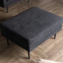 Hocker Tylan Linnenlook, kleur Zwart