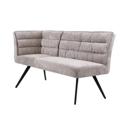 Hoek Eetkamerbank Rosora Chenille, kleur Beige