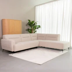 Hoekbank Bolzano Bouclé, kleur Naturel