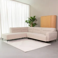 Hoekbank Bolzano Bouclé, kleur Naturel