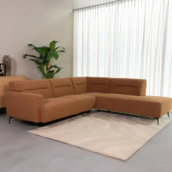 Hoekbank Bolzano Bouclé, kleur Coral