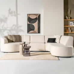 Hoekbank Denise Teddy, kleur Ivoor