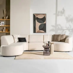 Hoekbank Denise Teddy, kleur Ivoor