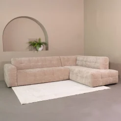 Hoekbank Lorenzo Rechts, 294cm, Elite stof, kleur Clay