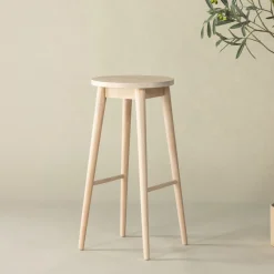 Houten Barkruk Donella Rubberhout (zithoogte 75cm)