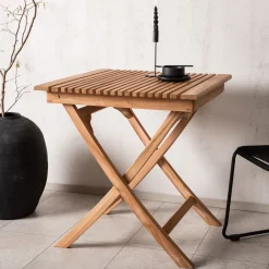 Inklapbare Bistrotafel Leea Teakhout, 70 x 70cm