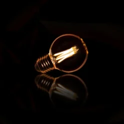 Kooldraadlamp LED Bol Ø6cm, Amberkleurig, Dimbaar