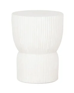 Krukje Fluted Cement, 30cm, kleur Wit