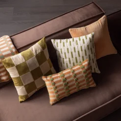 Kussen Vola Set van 4 stuks, kleur Groen/Oranje