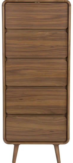 Ladekast Rise Essen en rubberhout, Met 5 laden