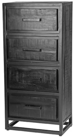 Ladenkast Chili Zwart Mangohout, 105 x 50cm