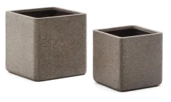 Lage Plantenpot Minoa Polystone, Set van 2 stuks