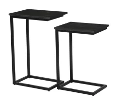 Laptoptafel Norris Mangohout en staal, Set van 2 stuks