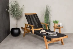 Ligbed Shaelynn Acaciahout, kleur Zwart