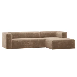 Loungebank Bean 305cm, Chenille, kleur Taupe