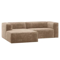 Loungebank Bean 254cm, Chenille, kleur Taupe