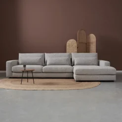 Loungebank Como 332cm, Bouclé, kleur Grijs