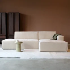 Loungebank Enzo 280cm, Linnen look, kleur Beige