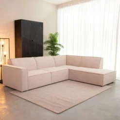 Loungebank Kay Bouclé, 283cm, kleur Naturel