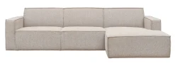Loungebank Kay Rechts, Bouclé, kleur Naturel