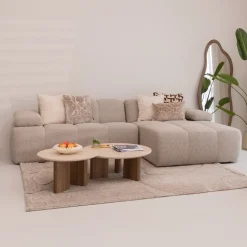 Loungebank Mojo Bouclé, kleur Beige Melange