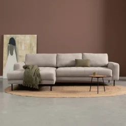 Loungebank Oreo 275cm, Linnen look, kleur Beige