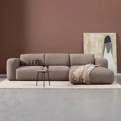 Loungebank Soul 280cm, Chenille, kleur Bruin