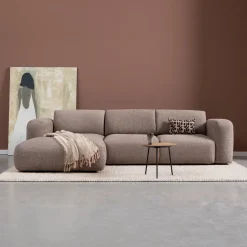 Loungebank Soul 280cm, Chenille, kleur Bruin