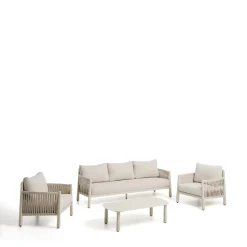 Loungeset Aleria Met 3-zits bank, 2 fauteuils en lage tafel