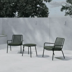 Loungeset Gared Met 2 stoelen en tafel, kleur Zwart