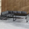 Loungeset Jenalee Met hoekbank en hoge tafel, kleur Zwart