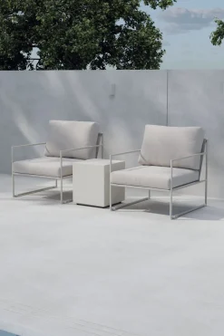 Loungeset Jorja Met 2 loungestoelen en tafel, kleur Beige