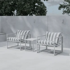 Loungeset Kandie Met 2 stoelen en tafel, kleur Beige