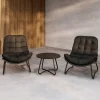Loungeset Laurissa Met 2 loungestoelen en tafel, kleur Grijs/Zwart