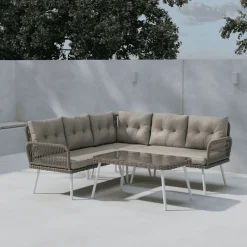 Loungeset Maxfield Met hoekbank en tafel, kleur Beige