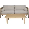 Loungeset Oasis Acaciahout en touw, Met tuinbank, 2 loungestoelen en loungetafel