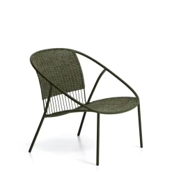 Loungestoel Atrani Staal en touw, kleur Groen
