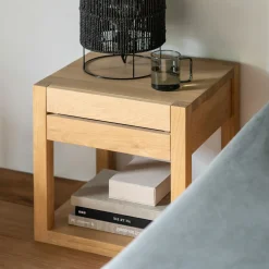 Nachtkastje Azur Geolied Eikenhout, kleur Naturel