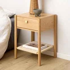 Nachtkastje Hebert Eikenfineer, Met 1 lade