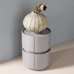 Nachtkastje Lunex Met 2 laden, kleur Lichtgrijs