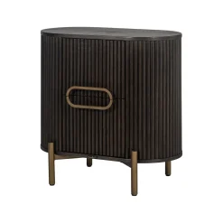 Nachtkastje Luxor Eiken, 60 x 39cm, kleur zwart / goud