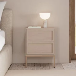 Nachtkastje Nakea Eikenlook, Met 2 laden