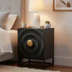 Nachtkastje Shantae Mangohout, Met 1 deur