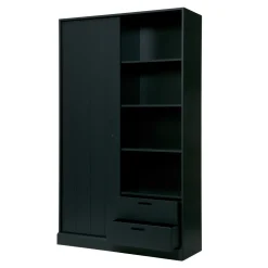 Opbergkast Move Grenenhout, 200 x 120cm, kleur Matzwart